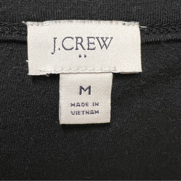 J. Crew Black Long Sleeve Split Back Top Size Medium - Picture 4 of 5